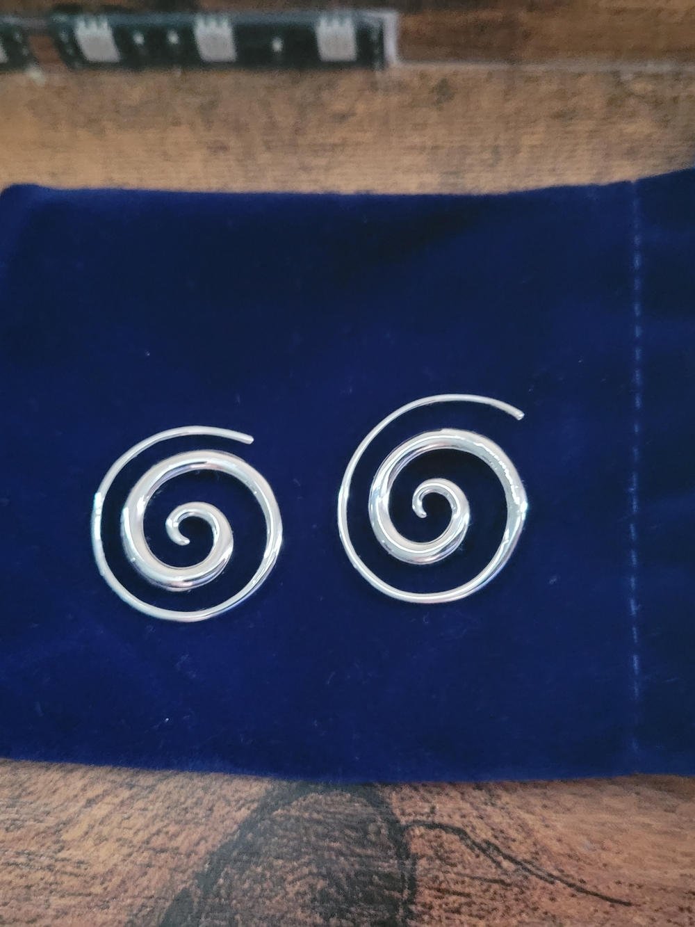 Silver Spiral Hoop Earrings - Women's Accessories